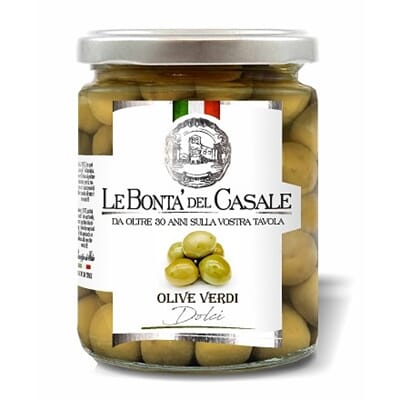 Dispac Grønne søte oliven fra Sicilia i saltlake 280 g